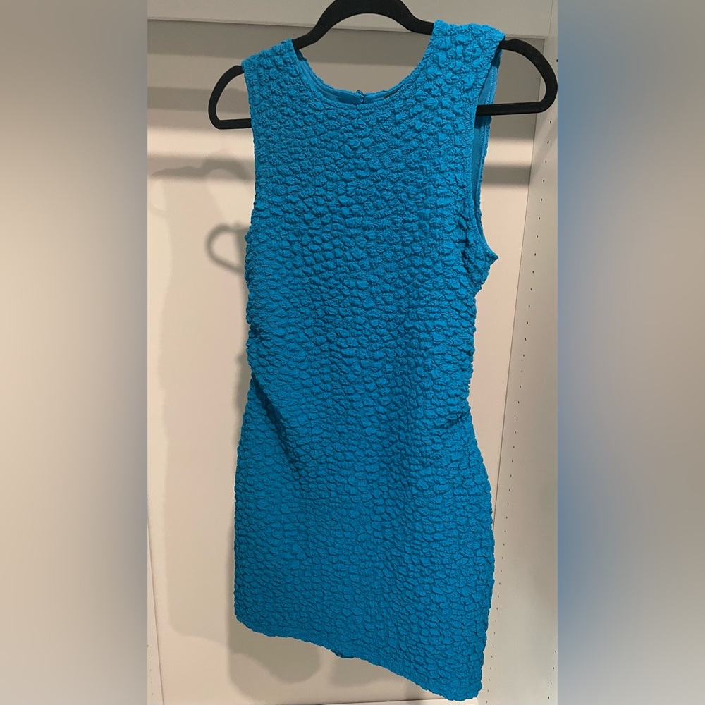 Anthropologie Topaz Blue Textured Dress Size M NWT